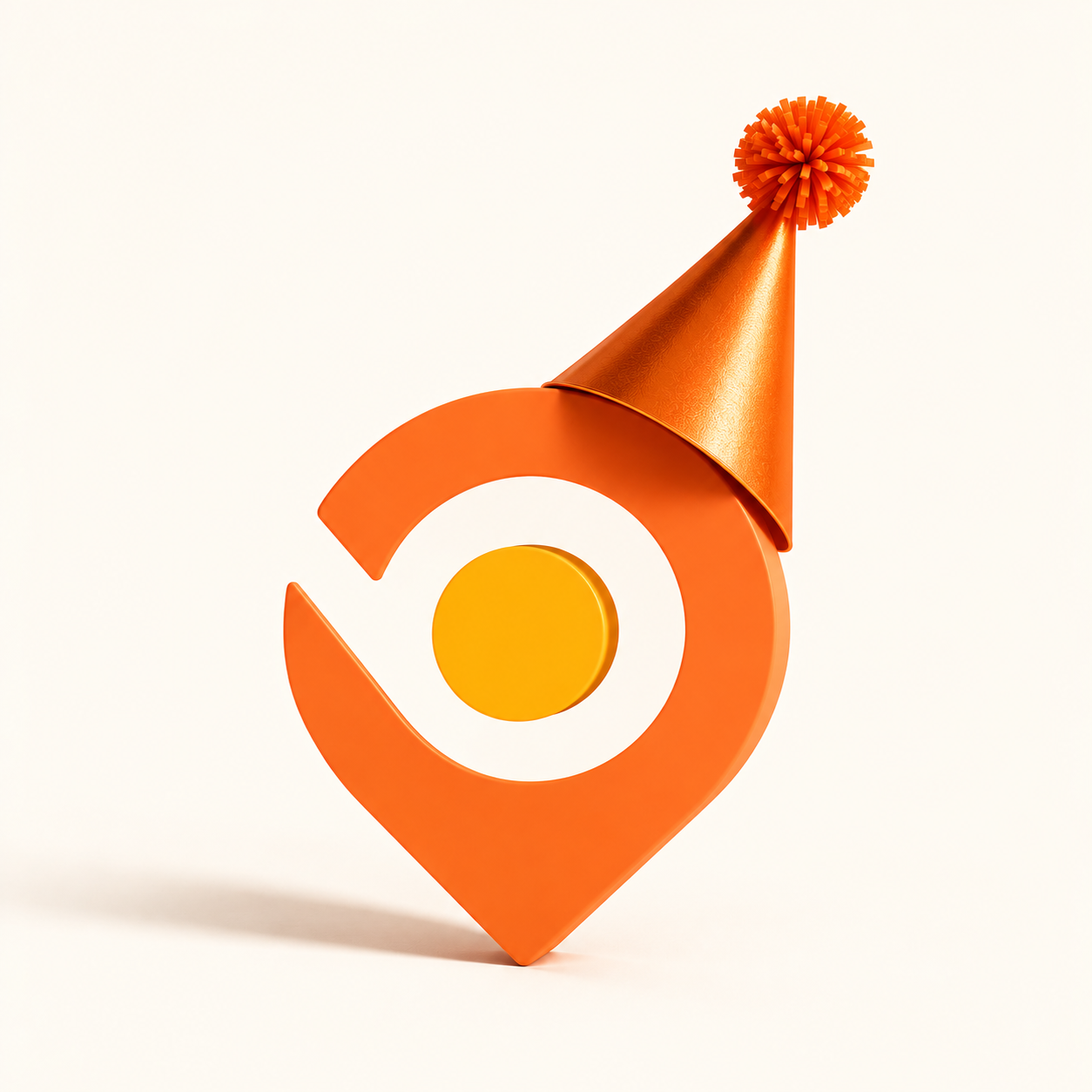 BOUNZ symbol wearing an orange birthday hat